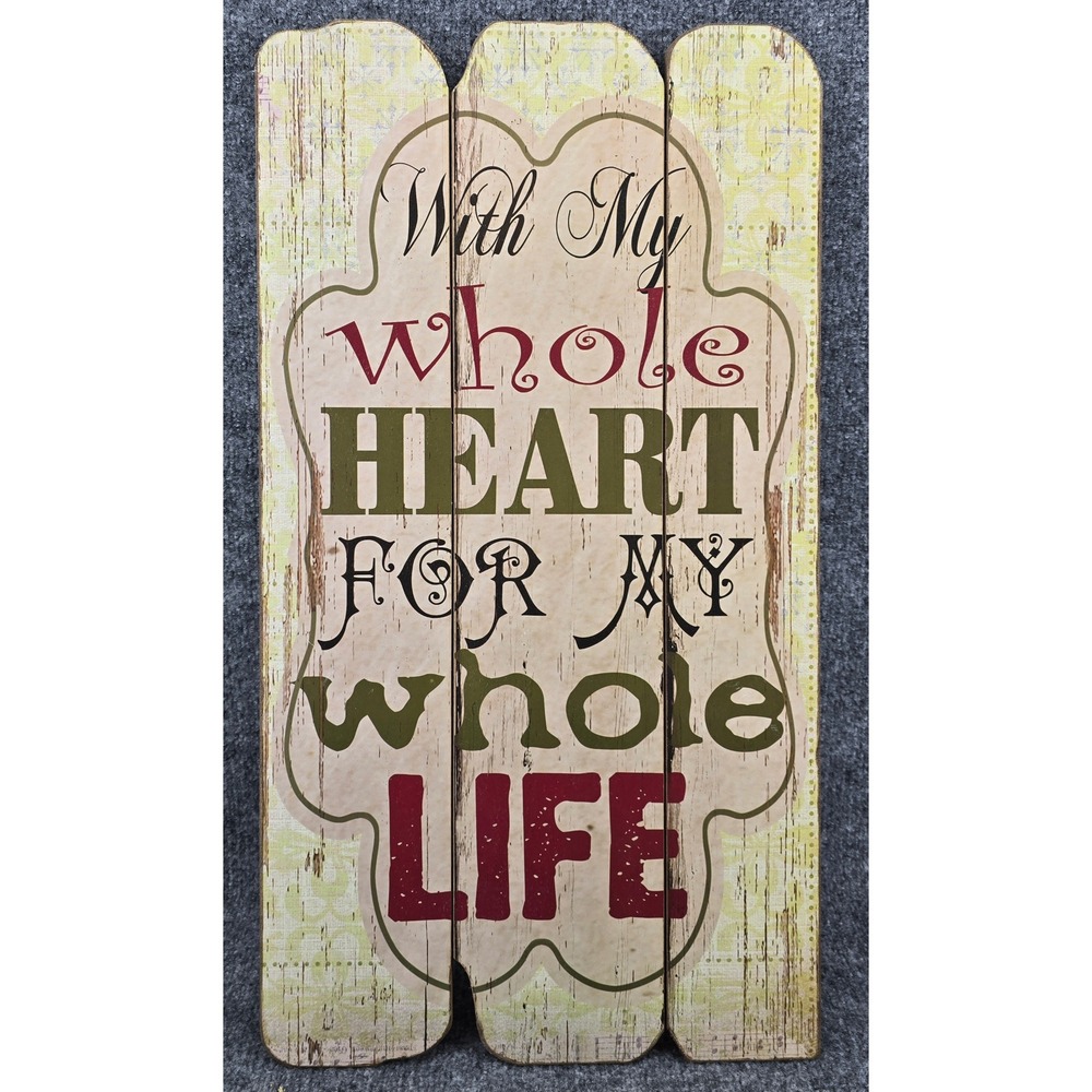 Hobby Lobby Wooden Wall Hanging 27x15" Ivory Rustic Inspired Sign Romantic Quote